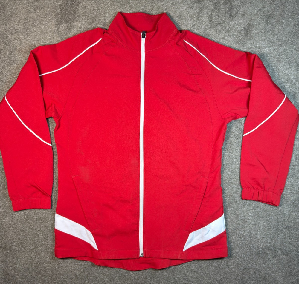 Brooks Equilibrium Technology Full Zip Mens M Running Track Jacket Red White